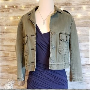 Hei Hei Anthropologie Cropped Cargo Jacket Sz 6